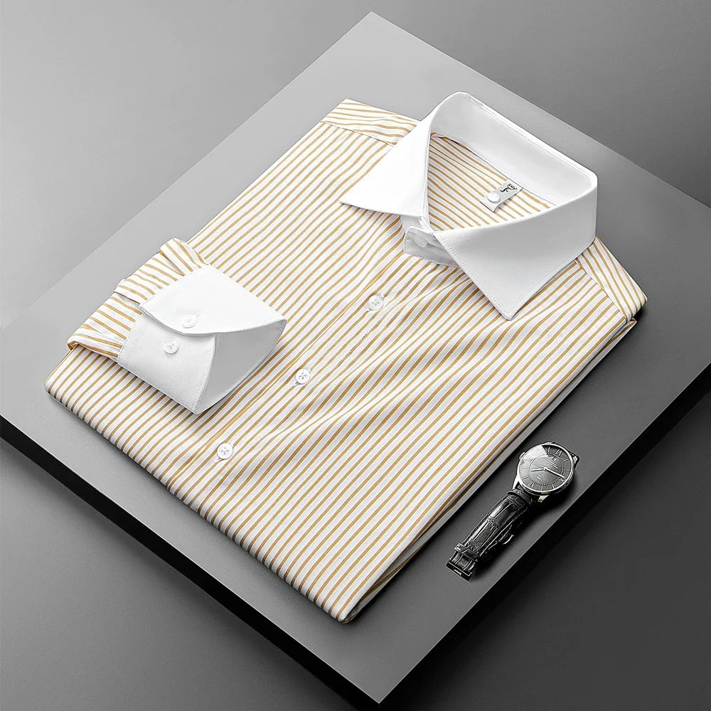 Elliot Pinstripe Dress Shirt — Allyours Closet