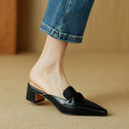 Victoria Leather Mules — Allyours Closet (view 9)