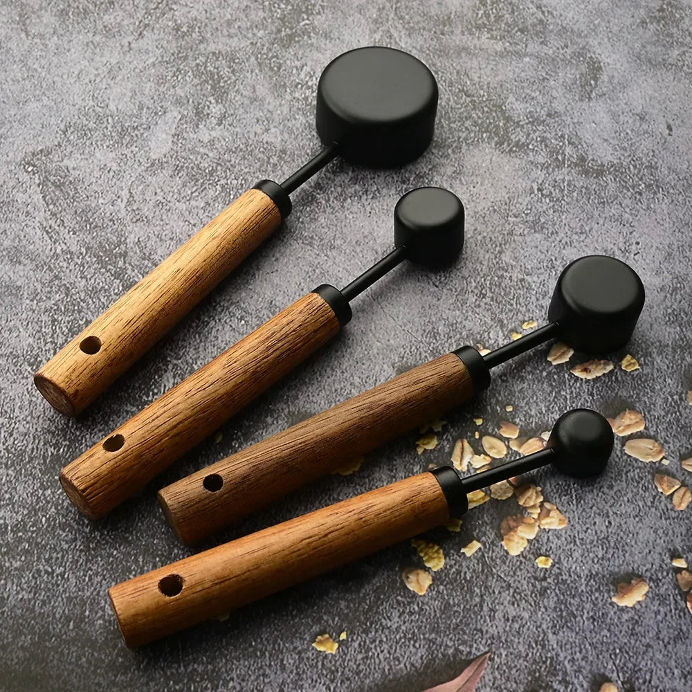 Wood and Steel Measuring Spoon Set — Allyours Closet (view 7)
