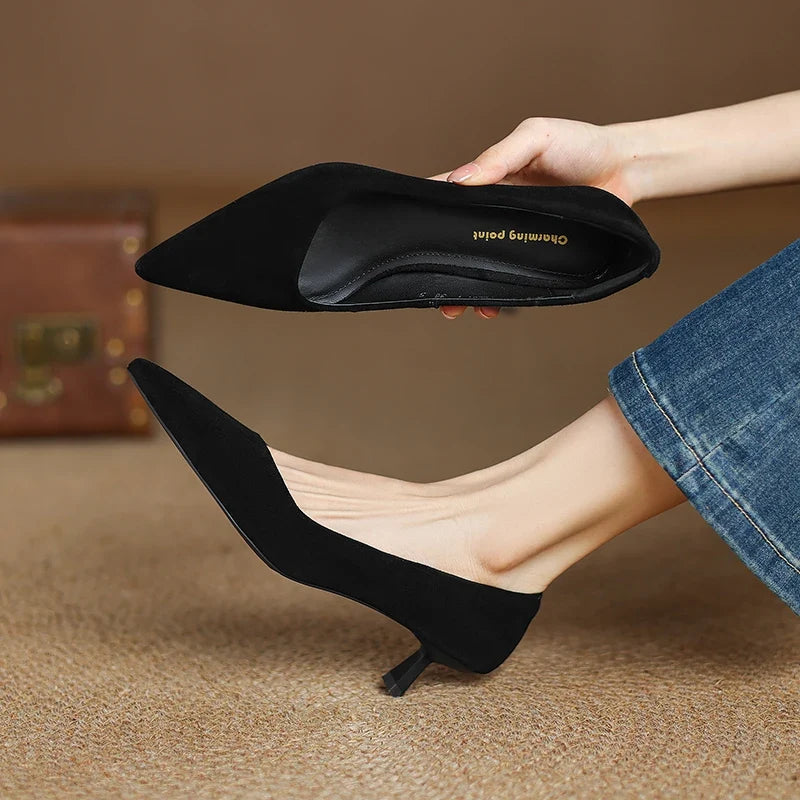 Lecia Suede Pumps — Allyours Closet (view 6)