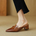 Victoria Leather Mules — Allyours Closet