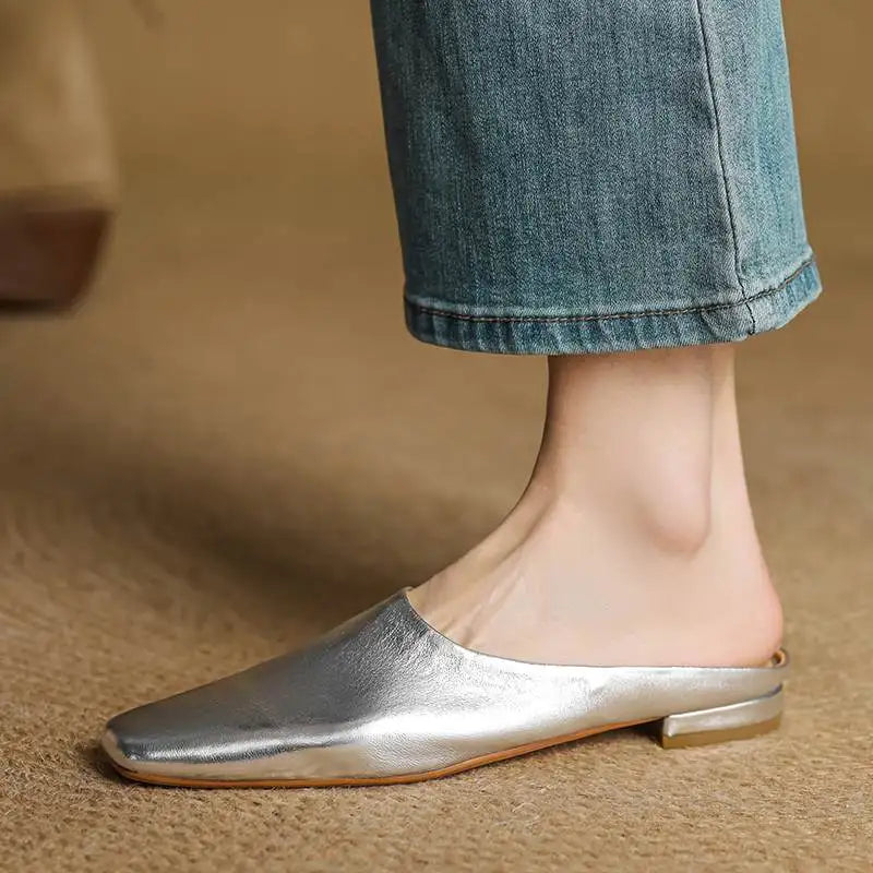 Ariana Leather Mules — Allyours Closet (view 11)