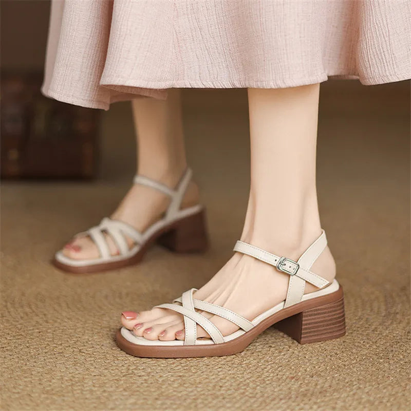 Delainey Leather Sandals — Allyours Closet