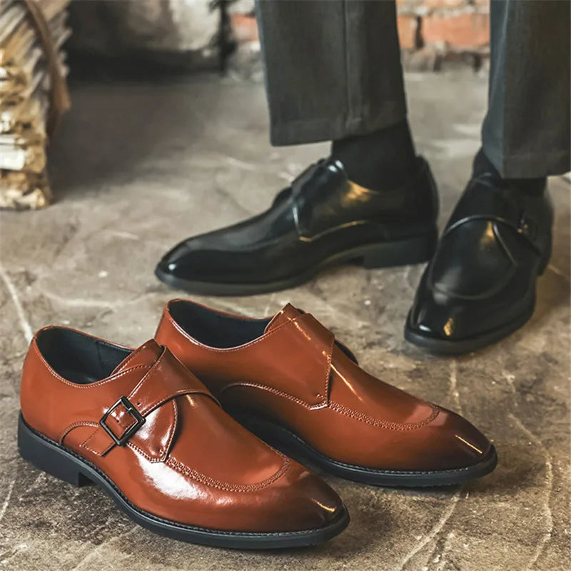 Pierson Leather Monk Strap Loafers — Allyours Closet (view 5)