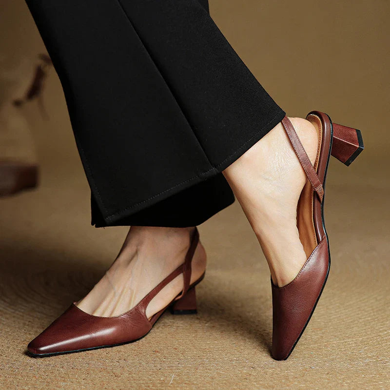Camille Genuine Leather Heels — Allyours Closet