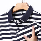 Broughton Striped Cotton Polo — Allyours Closet (view 9)
