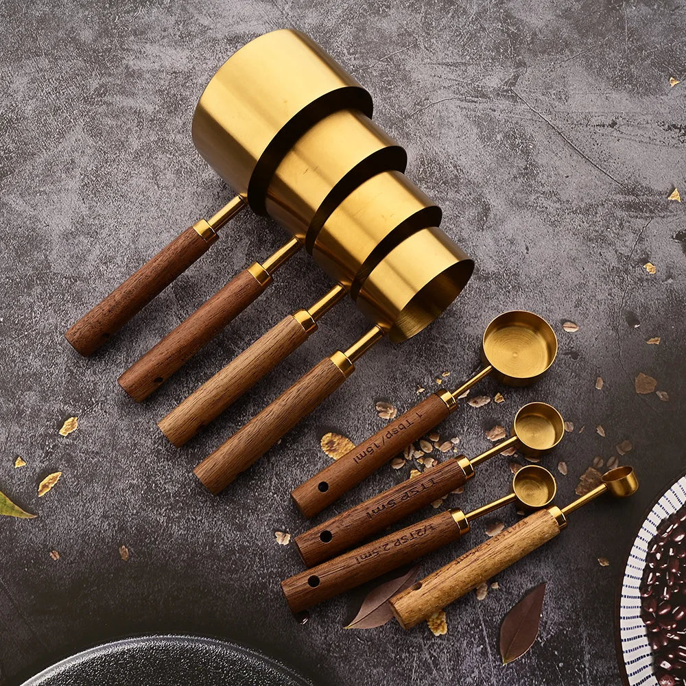 Wood and Steel Measuring Spoon Set — Allyours Closet (view 2)