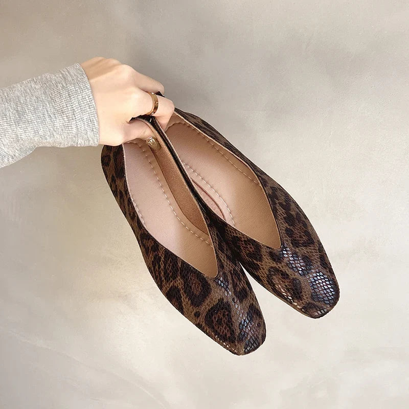 Leopard Vale Leather Flats — Allyours Closet