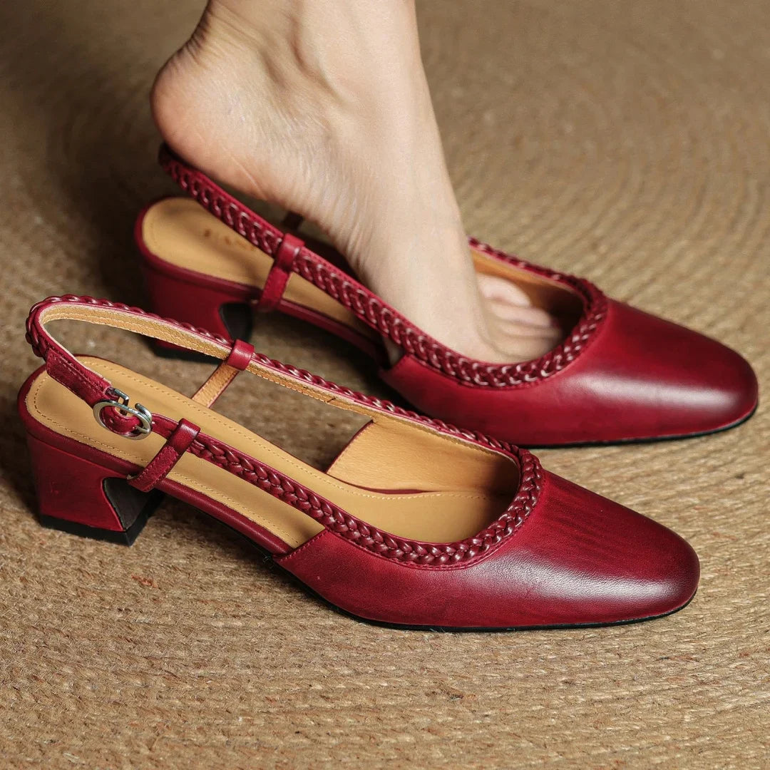 Soravina Leather Heels — Allyours Closet (view 2)