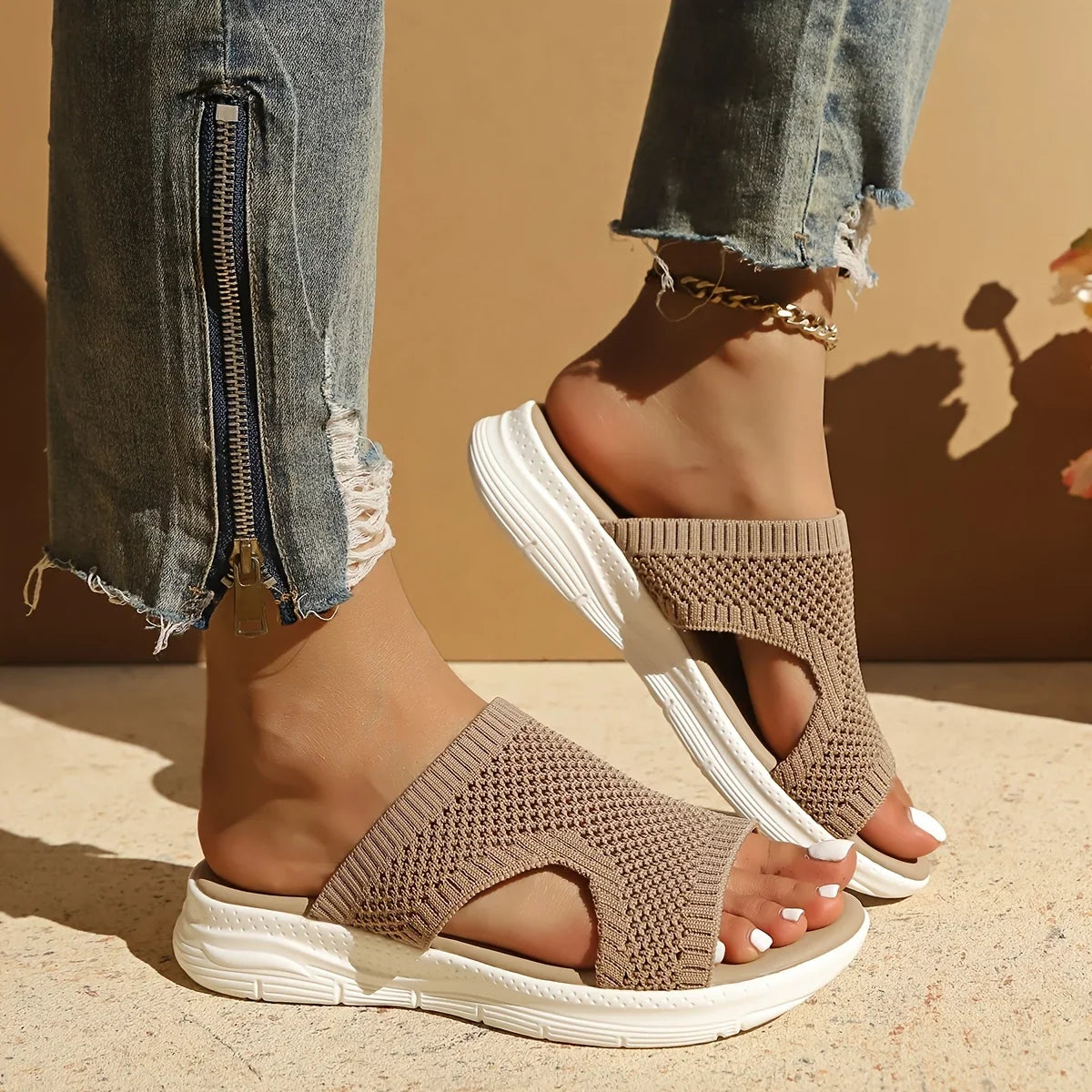 Positano Orthopedic Knit Sandals — Allyours Closet
