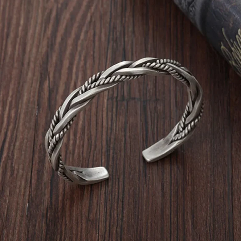 Torin Silver Cuff Bracelet — Allyours Closet (view 5)