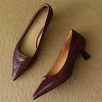Mary Ann Leather Heels — Allyours Closet (view 5)
