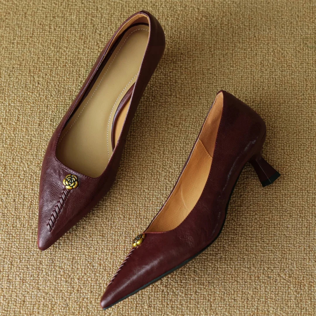 Mary Ann Leather Heels — Allyours Closet (view 5)