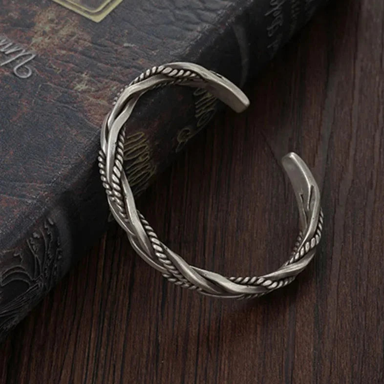 Torin Silver Cuff Bracelet — Allyours Closet (view 6)
