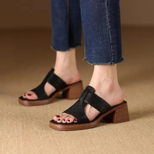 Alessia Leather Sandals — Allyours Closet