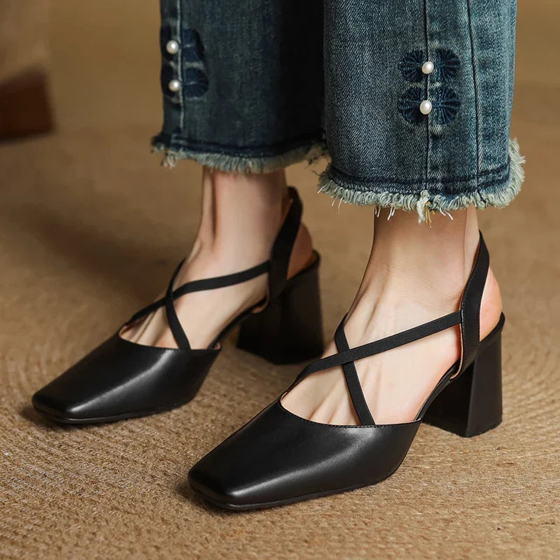 Blaire Leather Heels — Allyours Closet (view 8)