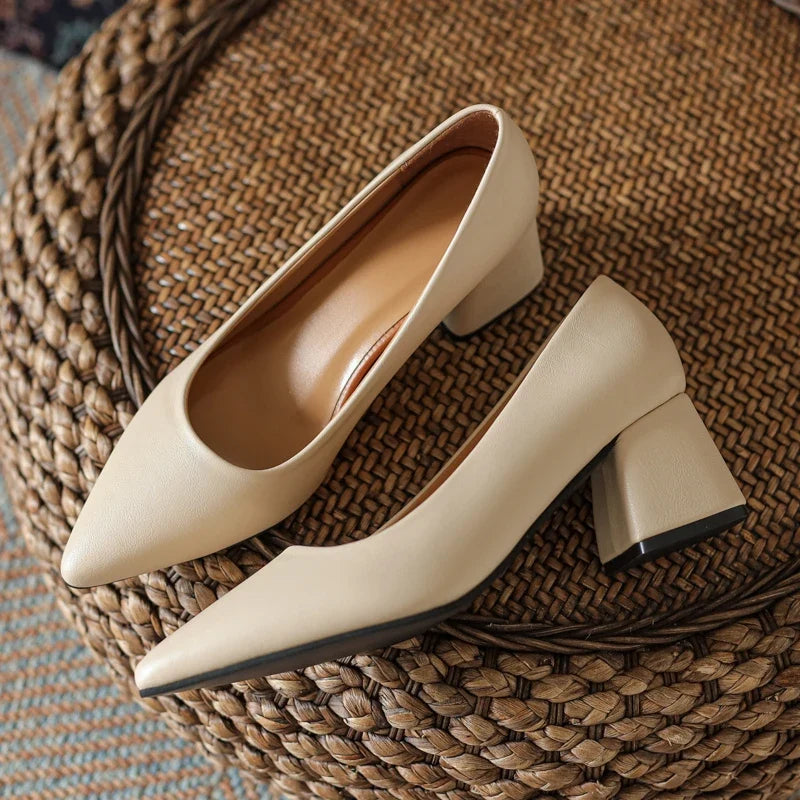 Orlena Leather Heels — Allyours Closet (view 7)
