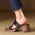 Alessia Leather Sandals — Allyours Closet (view 4)