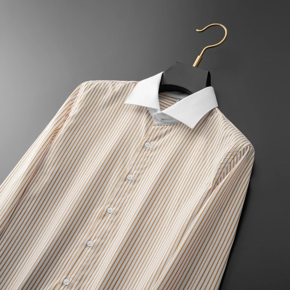 Elliot Pinstripe Dress Shirt — Allyours Closet (view 6)