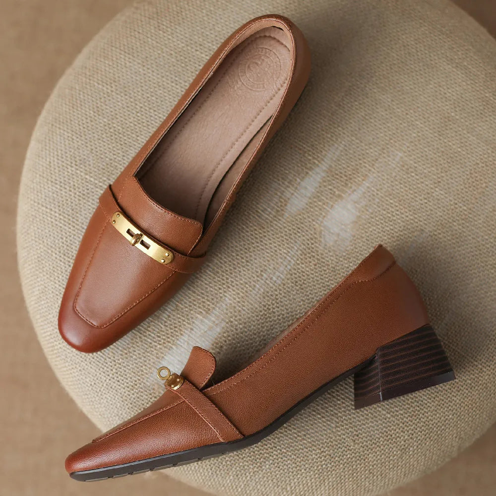 Aveline Genuine Leather Heels — Allyours Closet (view 4)
