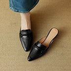 Victoria Leather Mules — Allyours Closet (view 11)