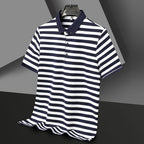 Broughton Striped Cotton Polo — Allyours Closet (view 8)