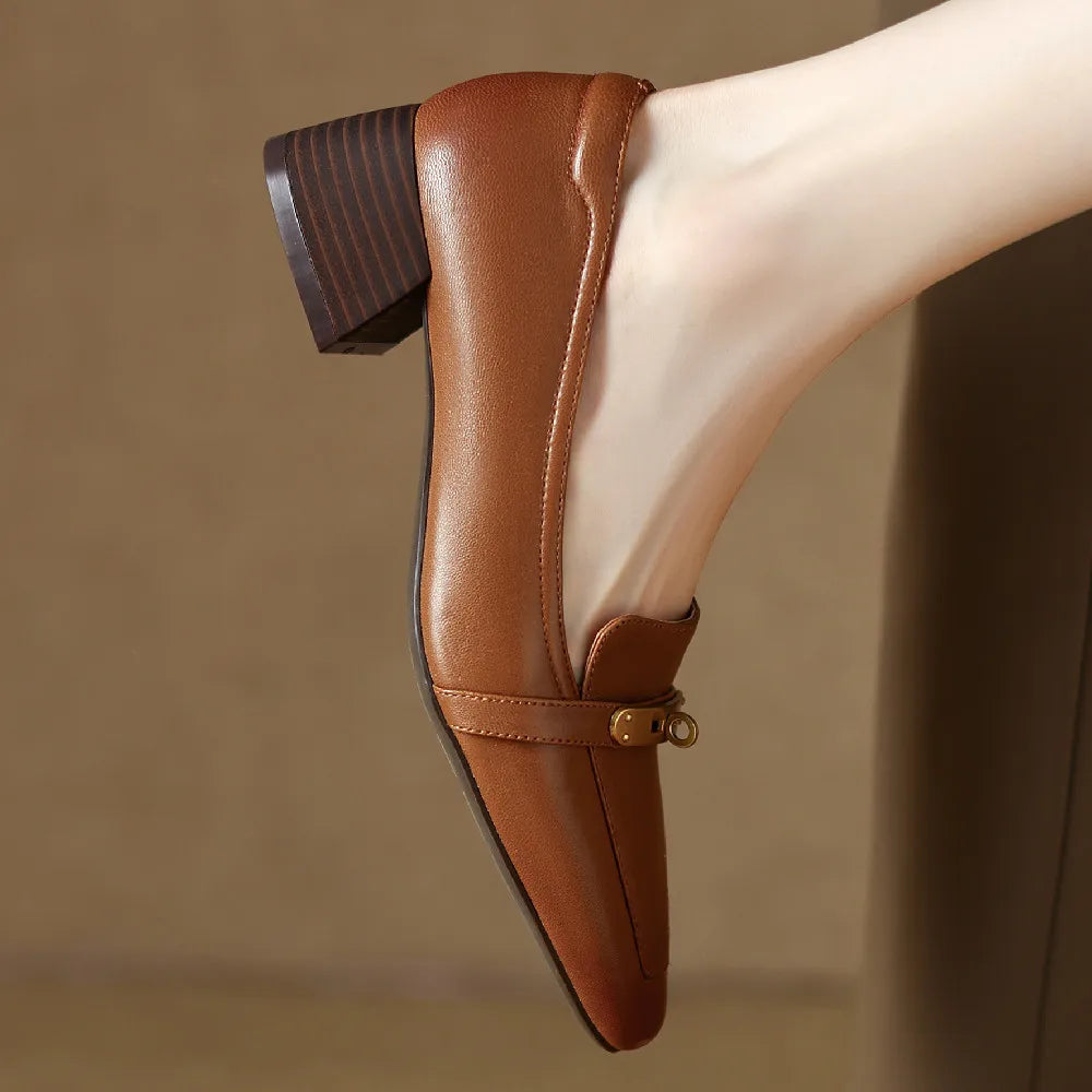 Aveline Genuine Leather Heels — Allyours Closet (view 2)
