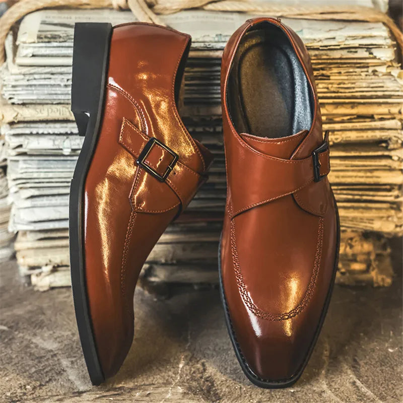 Pierson Leather Monk Strap Loafers — Allyours Closet (view 3)