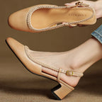 Soravina Leather Heels — Allyours Closet (view 9)