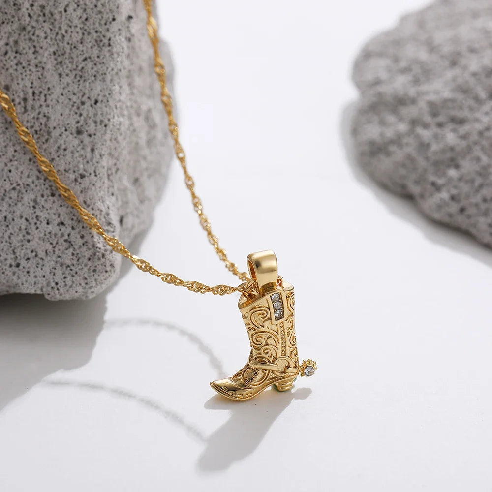 Cowgirl Boot Necklace — Allyours Closet