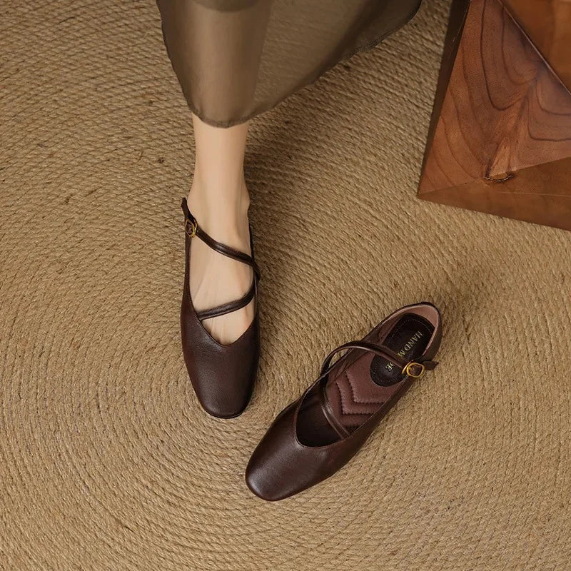 Elora Leather Flats — Allyours Closet (view 7)