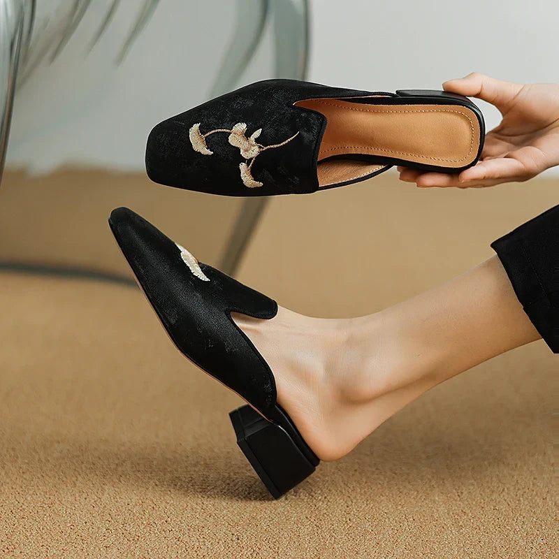 Florina Velvet Mules — Allyours Closet (view 6)