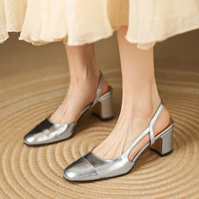 Viviana Leather Heels — Allyours Closet (view 10)