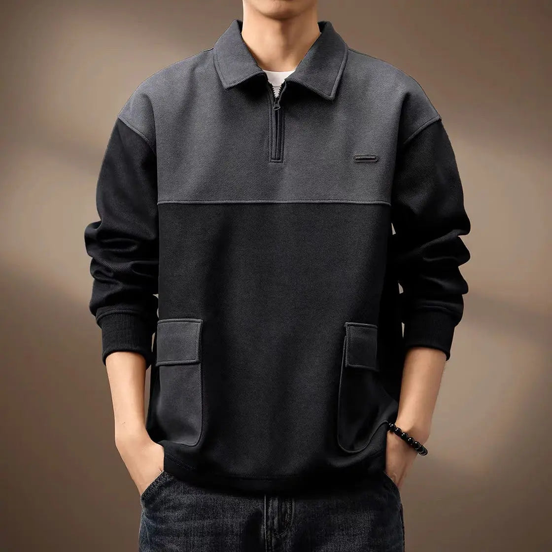 Arlo Prime Long-Sleeve Polo Shirt — Allyours Closet (view 5)