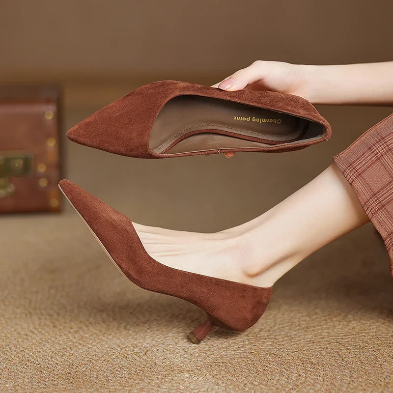 Lecia Suede Pumps — Allyours Closet