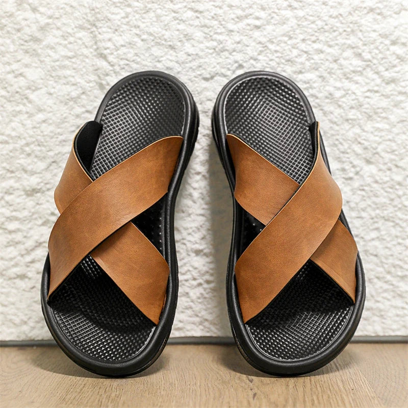 Viento Leather Sandals — Allyours Closet