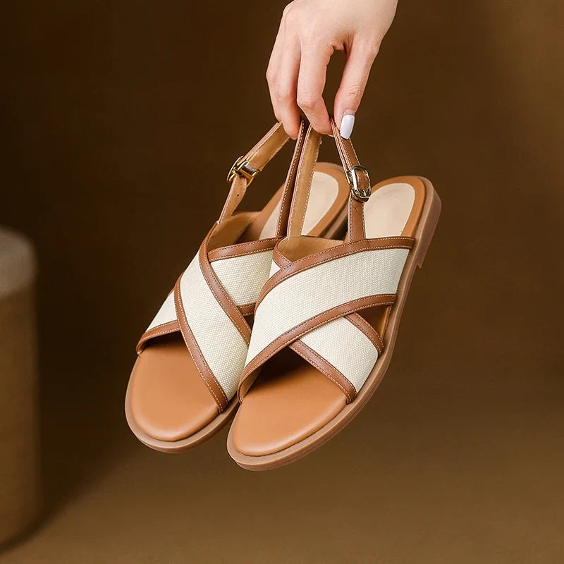 Solenza Leather Sandals — Allyours Closet