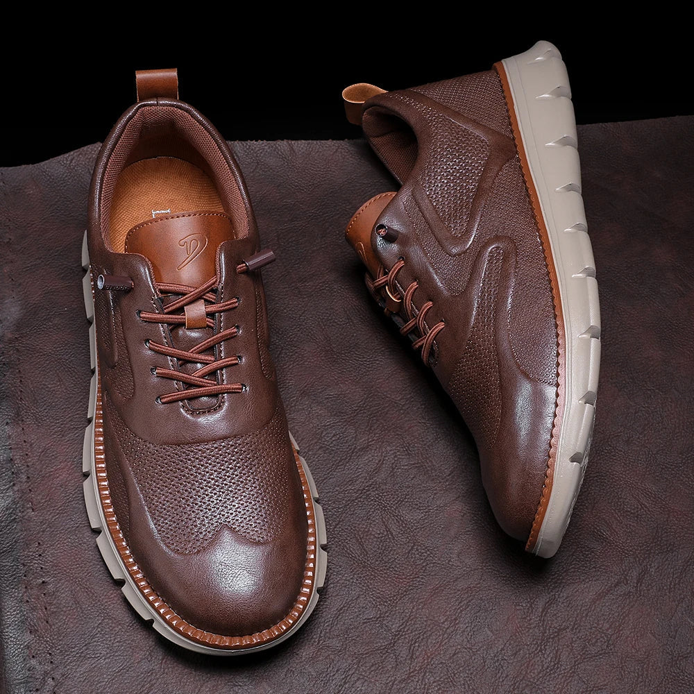 Crest Leather Sneakers — Allyours Closet (view 6)