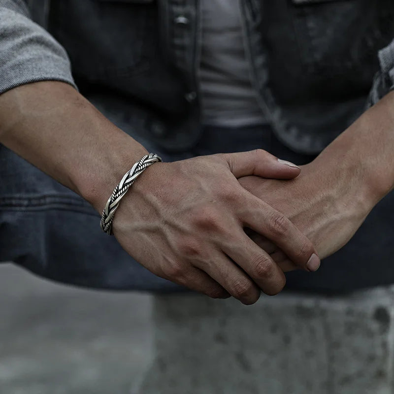 Torin Silver Cuff Bracelet — Allyours Closet (view 2)