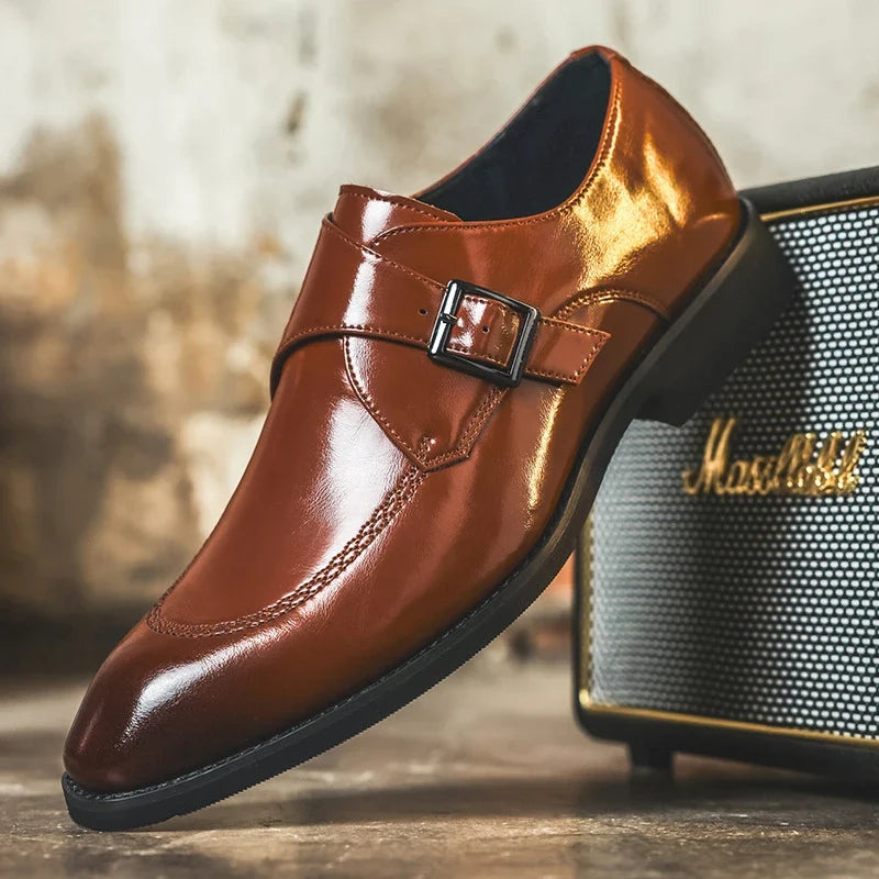 Pierson Leather Monk Strap Loafers — Allyours Closet