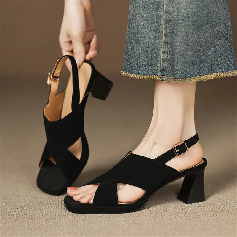 Nora Suede Heels — Allyours Closet (view 9)