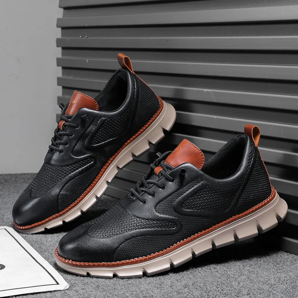 Crest Leather Sneakers — Allyours Closet