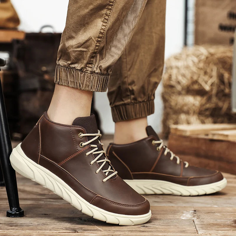 Expedition High-Top Leather Sneakers — Allyours Closet (view 2)