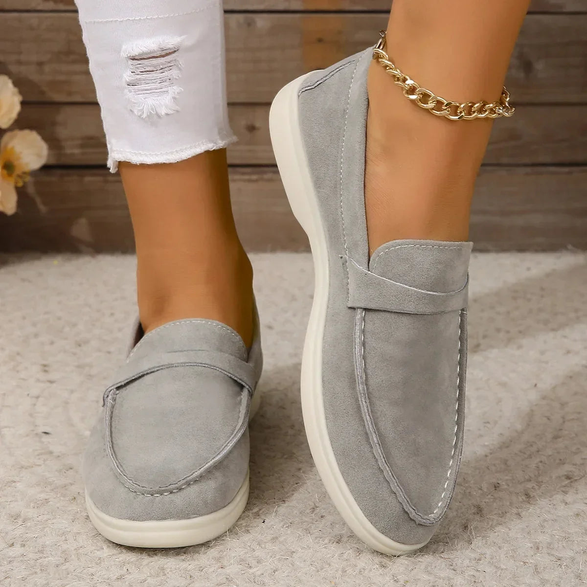 Sienna Suede Loafers — Allyours Closet (view 2)