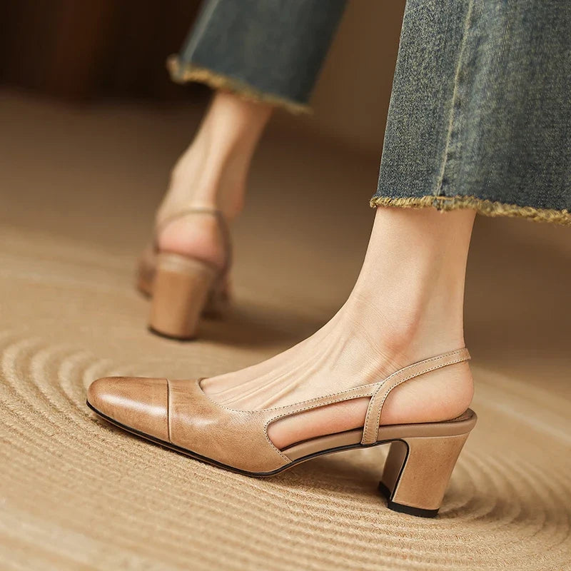 Viviana Leather Heels — Allyours Closet (view 3)