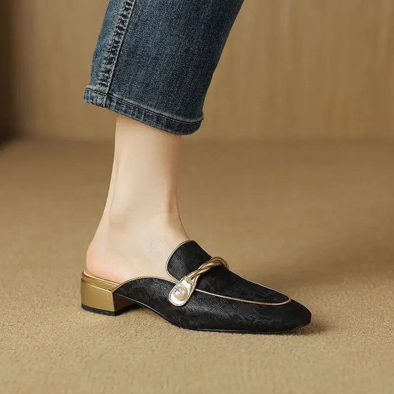 Florence Satin Mules — Allyours Closet