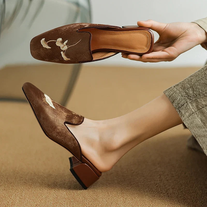 Florina Velvet Mules — Allyours Closet (view 2)