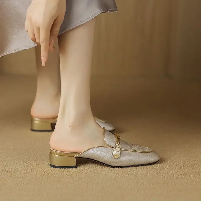 Florence Satin Mules — Allyours Closet (view 7)