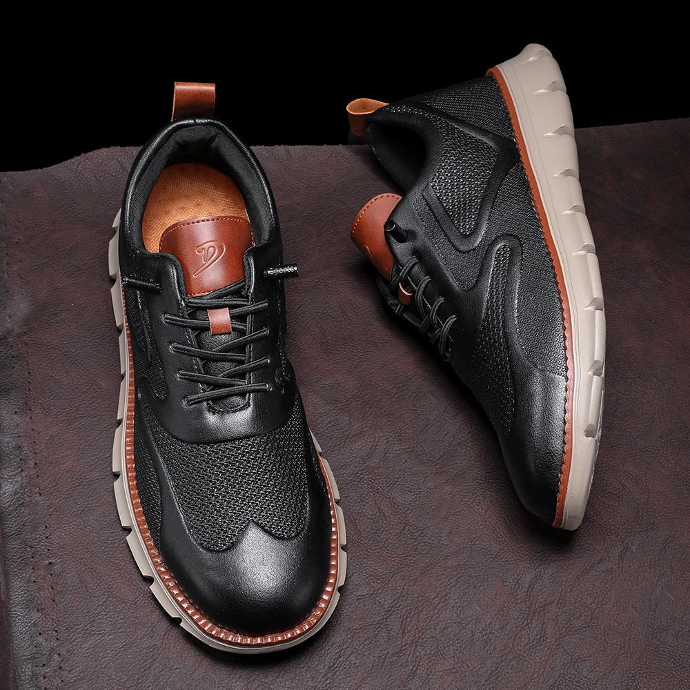 Crest Leather Sneakers — Allyours Closet (view 3)