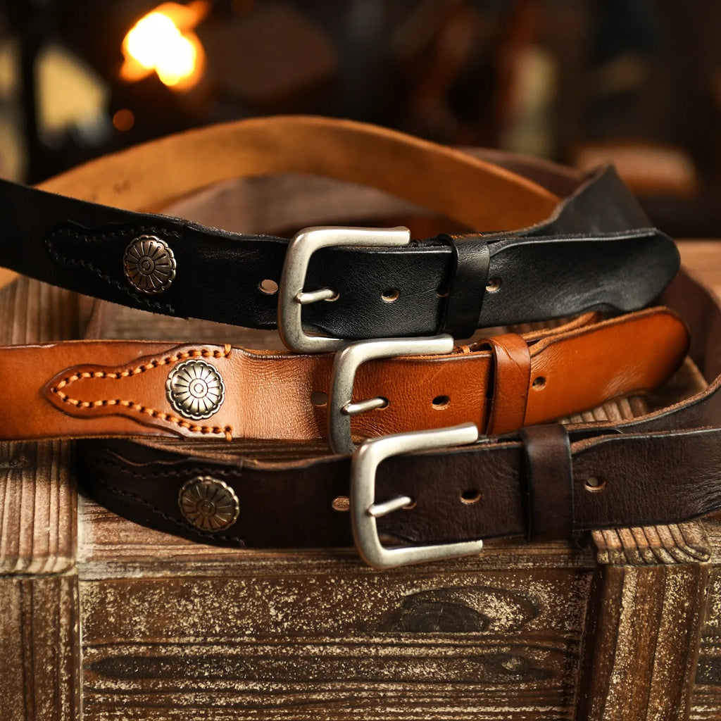 Frontier Cowhide Belt — Allyours Closet